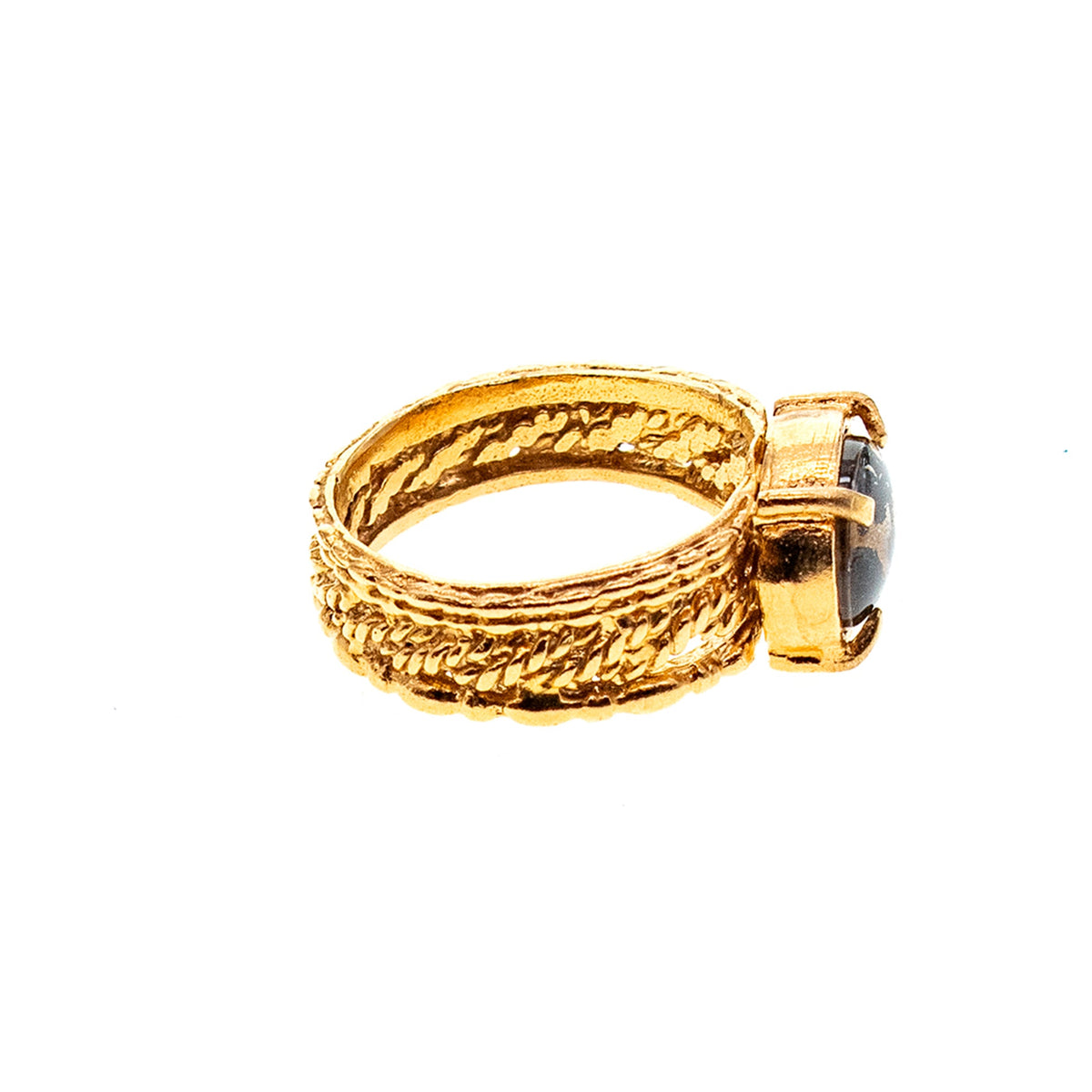 Diamond Cross Ring Black – Gold Plated – Gem Kingdom
