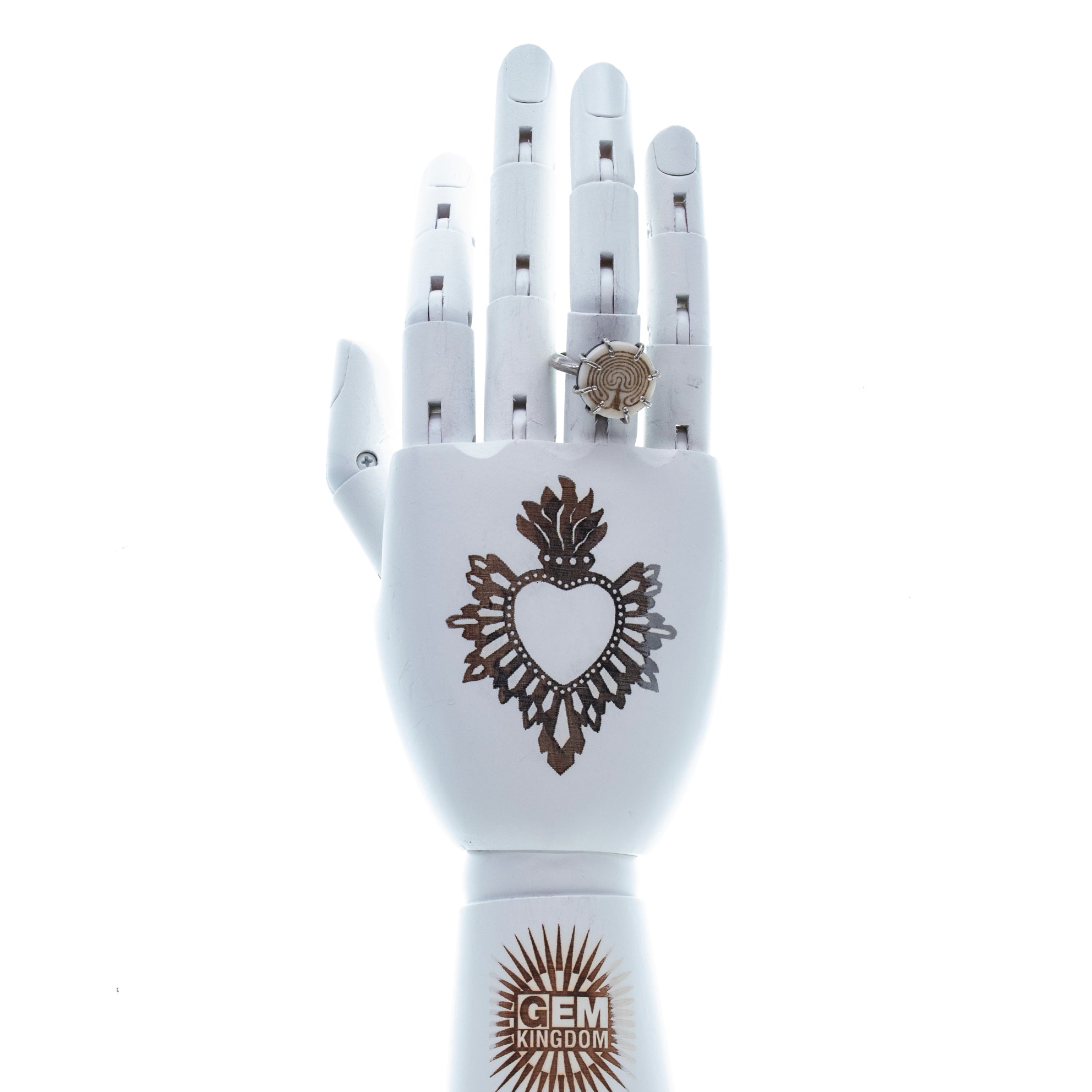 Labyrinth Bone Ring – Sterling Silver – Gem Kingdom