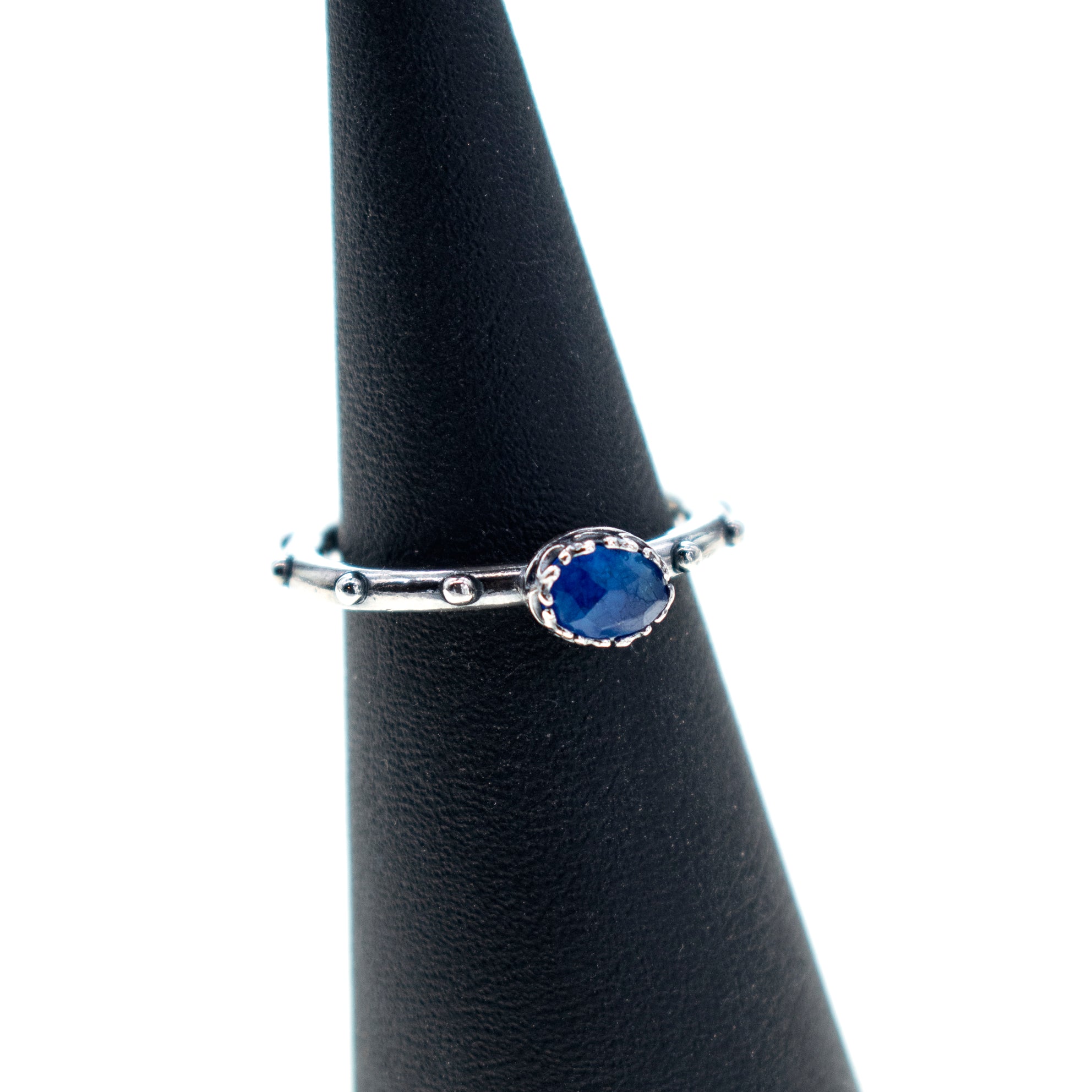 Blue Agate Studded Band Ring