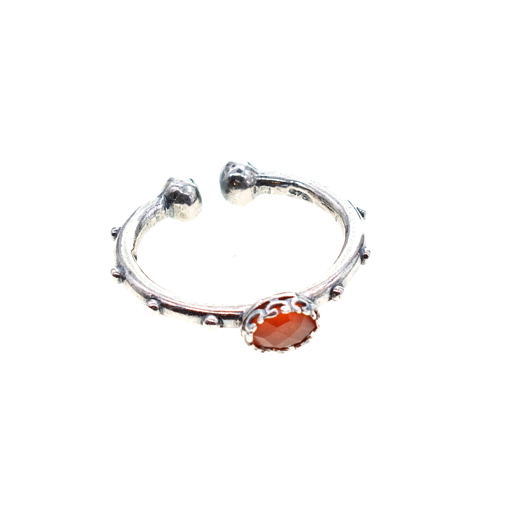 Carnelian Studded Band Ring