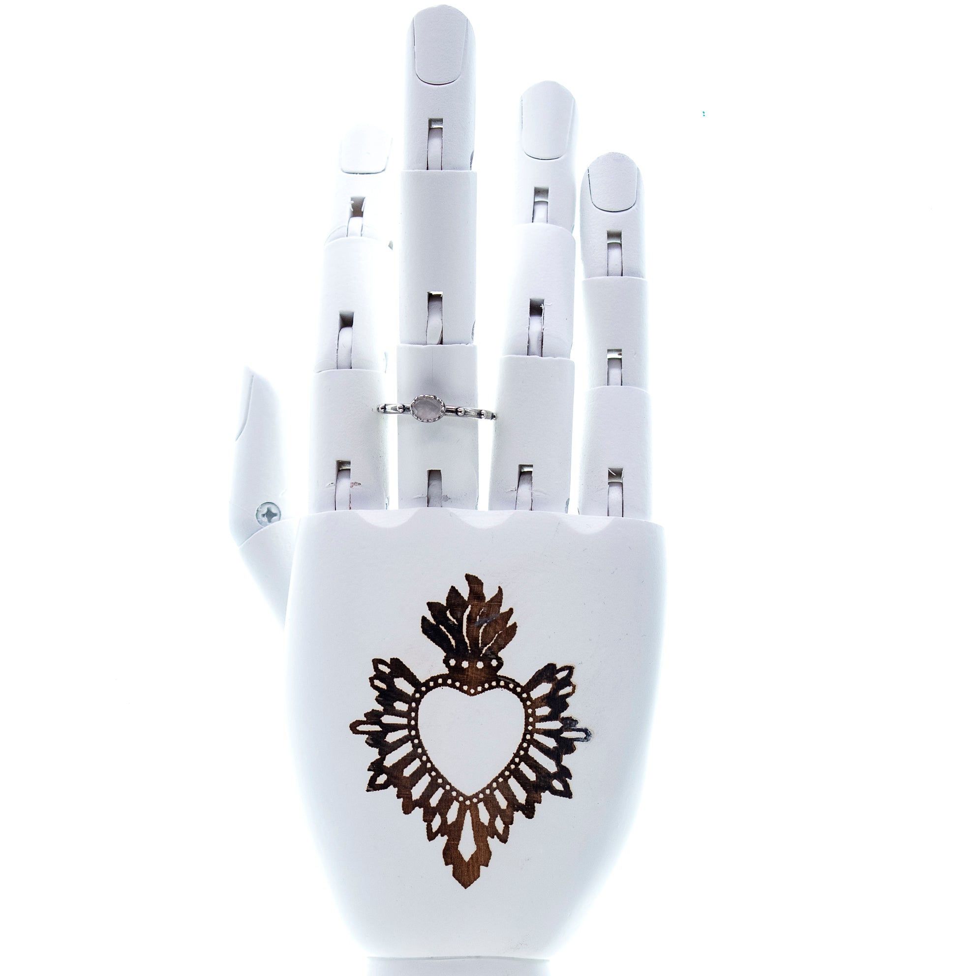 Rosequartz Studded Band Ring