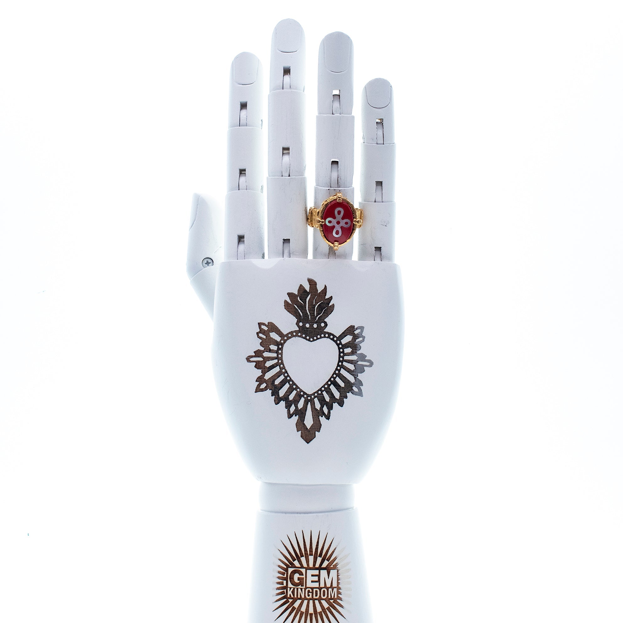 Coral Red Eternal Bloom Ring – Gold Plated – Gem Kingdom