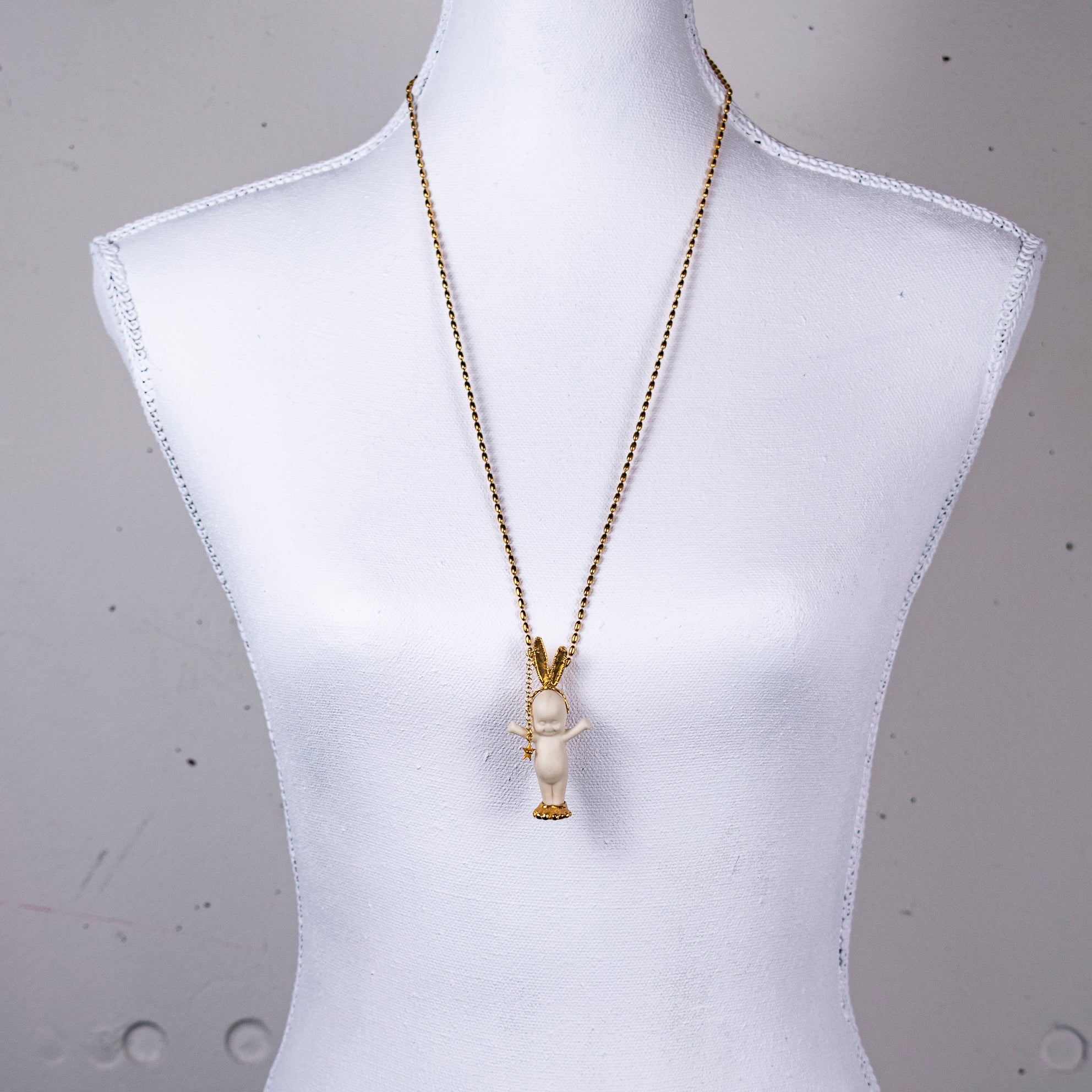 "Rebel Rabbit" Necklace White And Gold