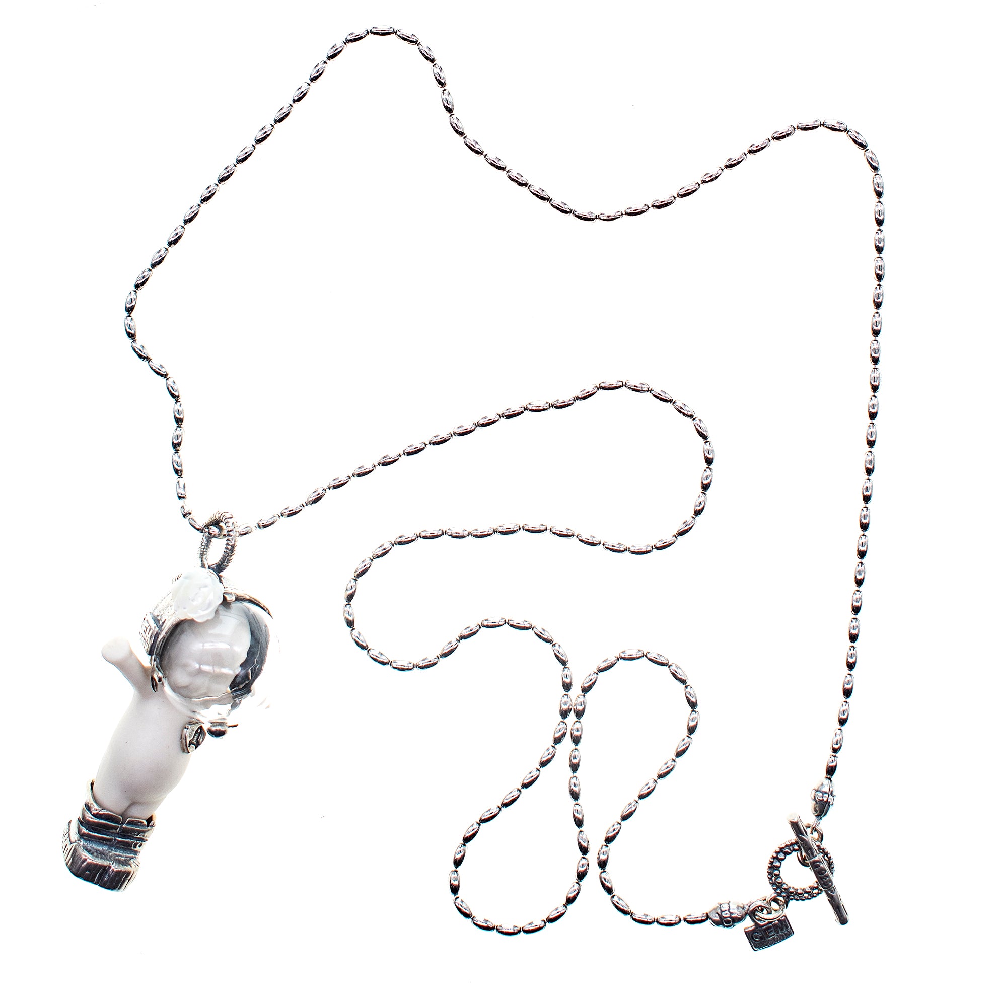 "Major Tom" Necklace White And Silver