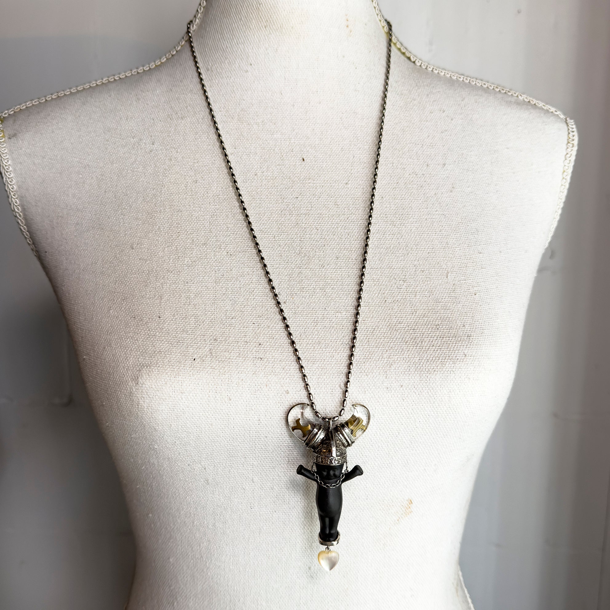 Little Viking Brat Black And Silver Necklace – Sterling Silver – Gem Kingdom