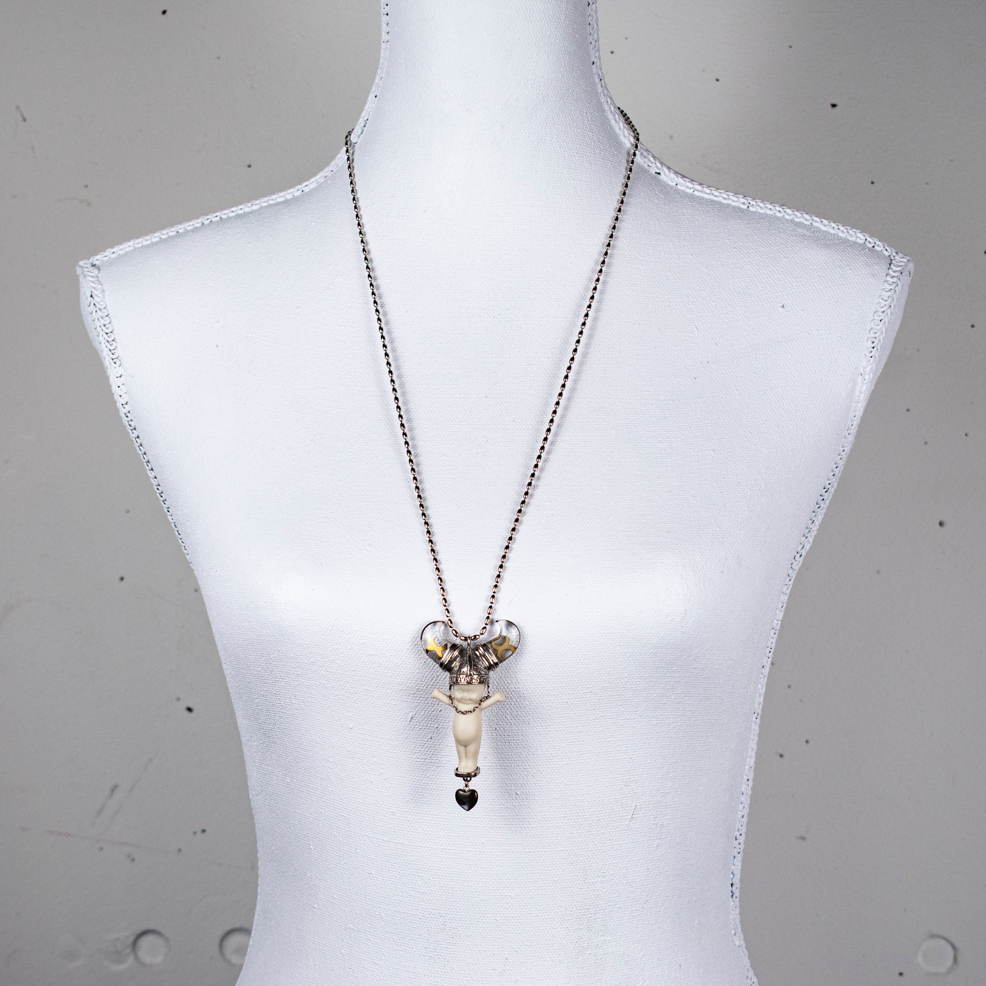 "Little Viking Brat" Necklace White And Silver