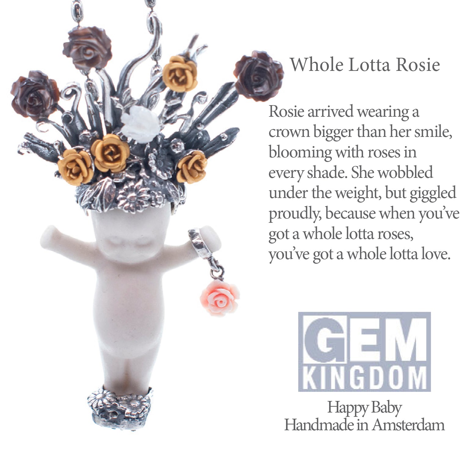 "Whole Lotta Rosie" Ketting Zwart En Goud