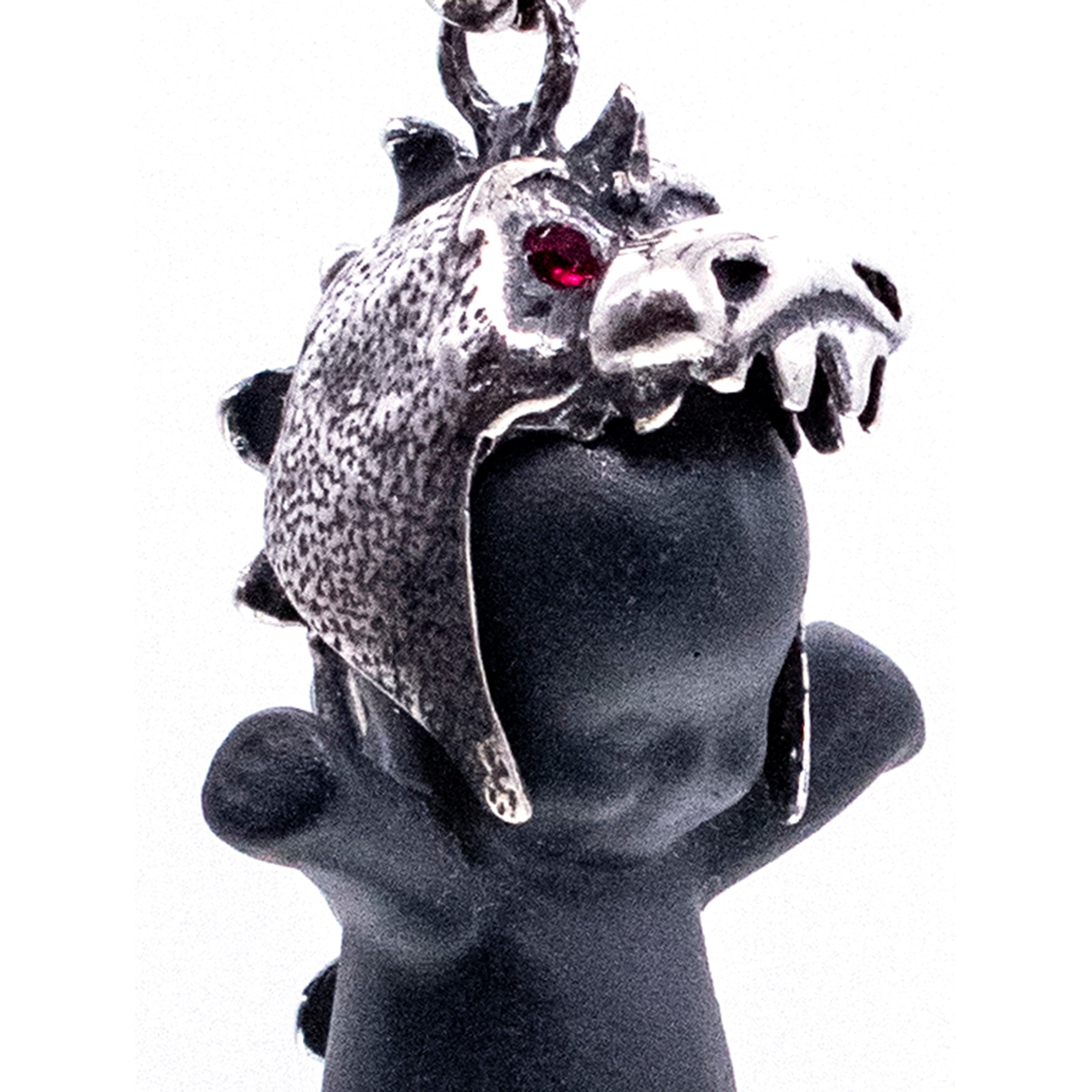 Little Dragon Black And Silver Necklace – Sterling Silver – Gem Kingdom