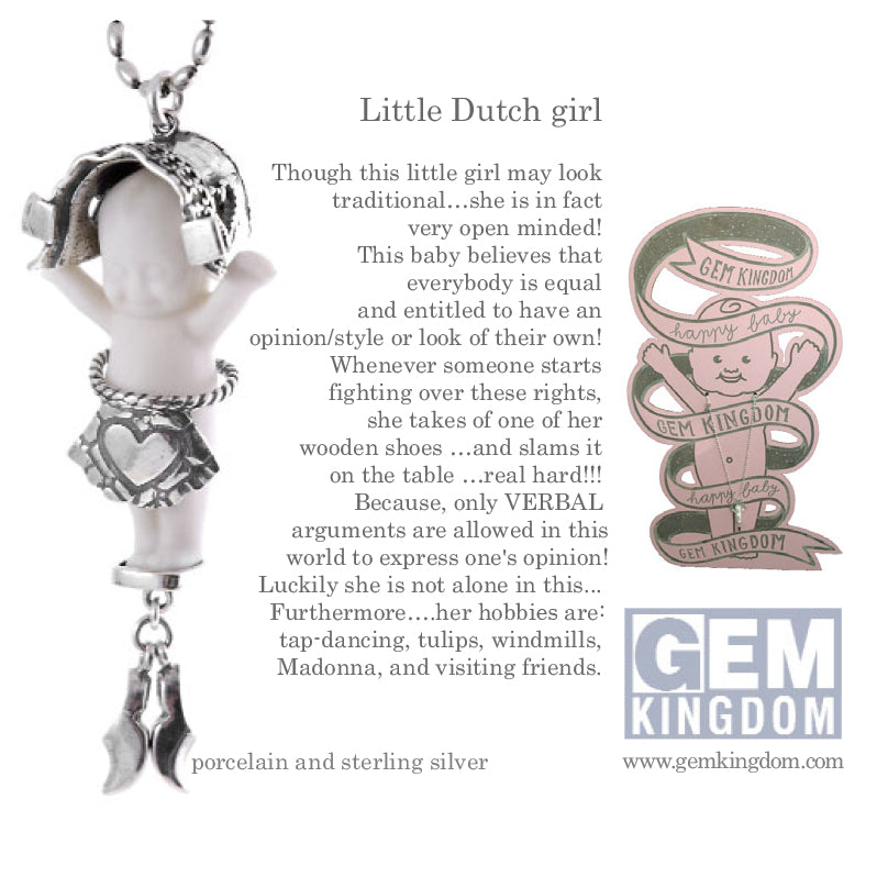"Little Dutch Girl" Necklace White And Silver