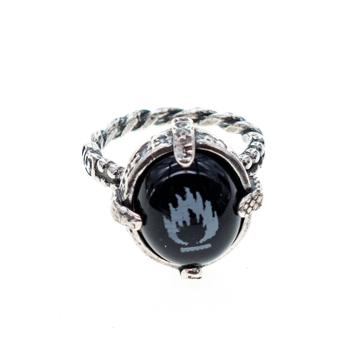 Flame Ring Black – Sterling Silver – Gem Kingdom