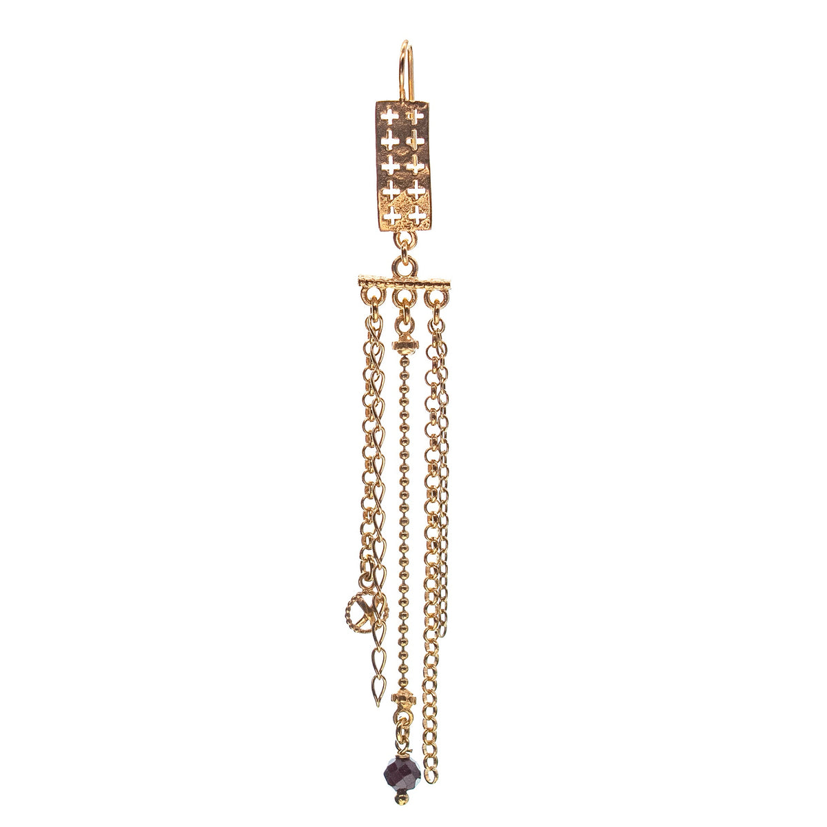 Single Chain Earring – 18k Gold Plated – Gem Kingdom