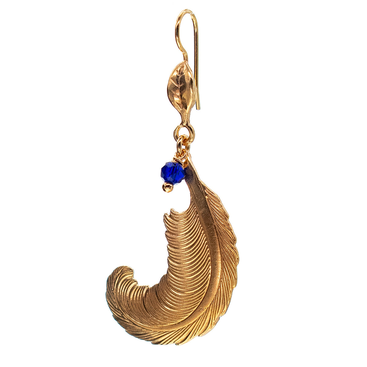 Feather Single Earring – 18k Gold Plated – Gem Kingdom