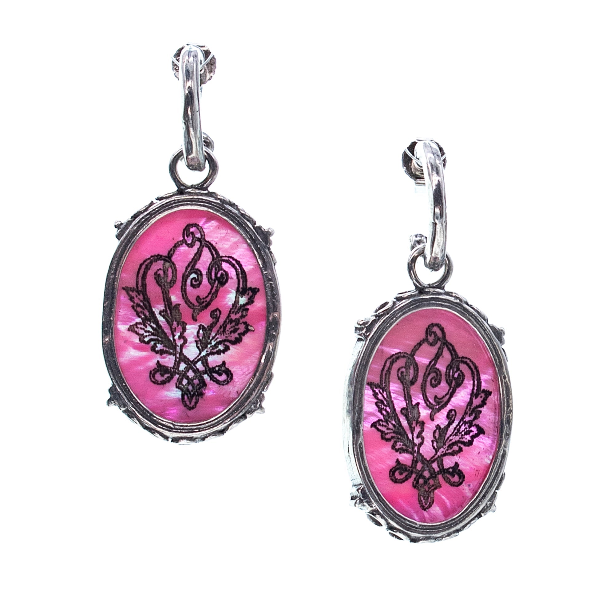 Pink Mother Of Pearl Drop Earrings – Sterling Silver – Gem Kingdom