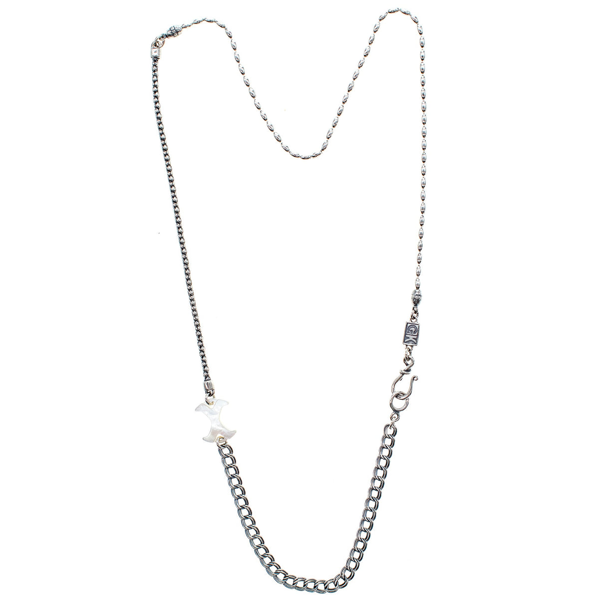Kruis Ketting Wit – Sterling Zilver – Gem Kingdom