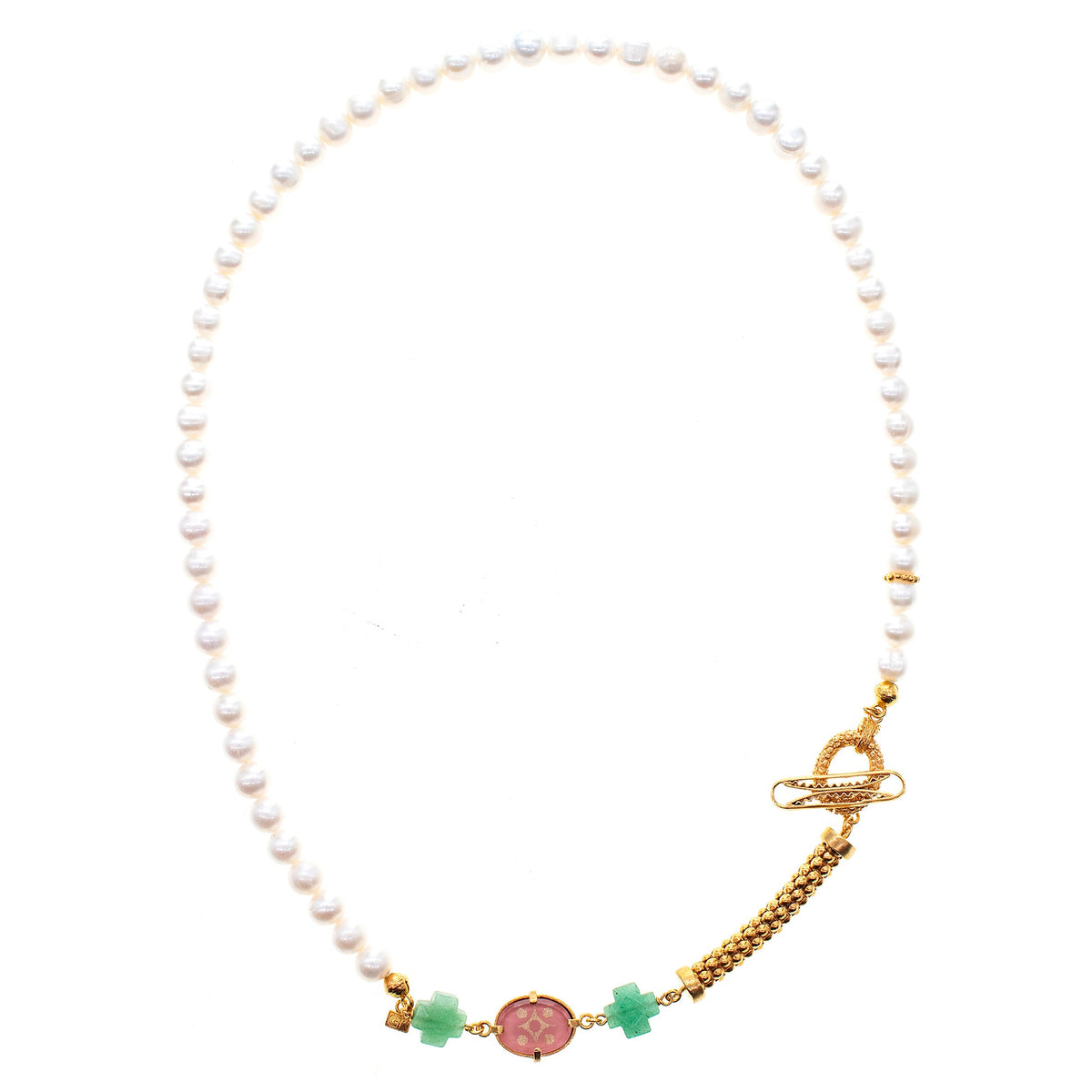 Parel En Intaglio Ketting – 18K Verguld – Gem Kingdom