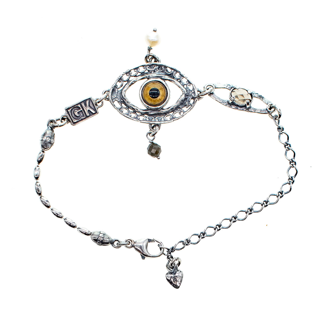 Eye Love You Bracelet Brown Eye Smoke Quartz – Sterling Silver – Gem Kingdom