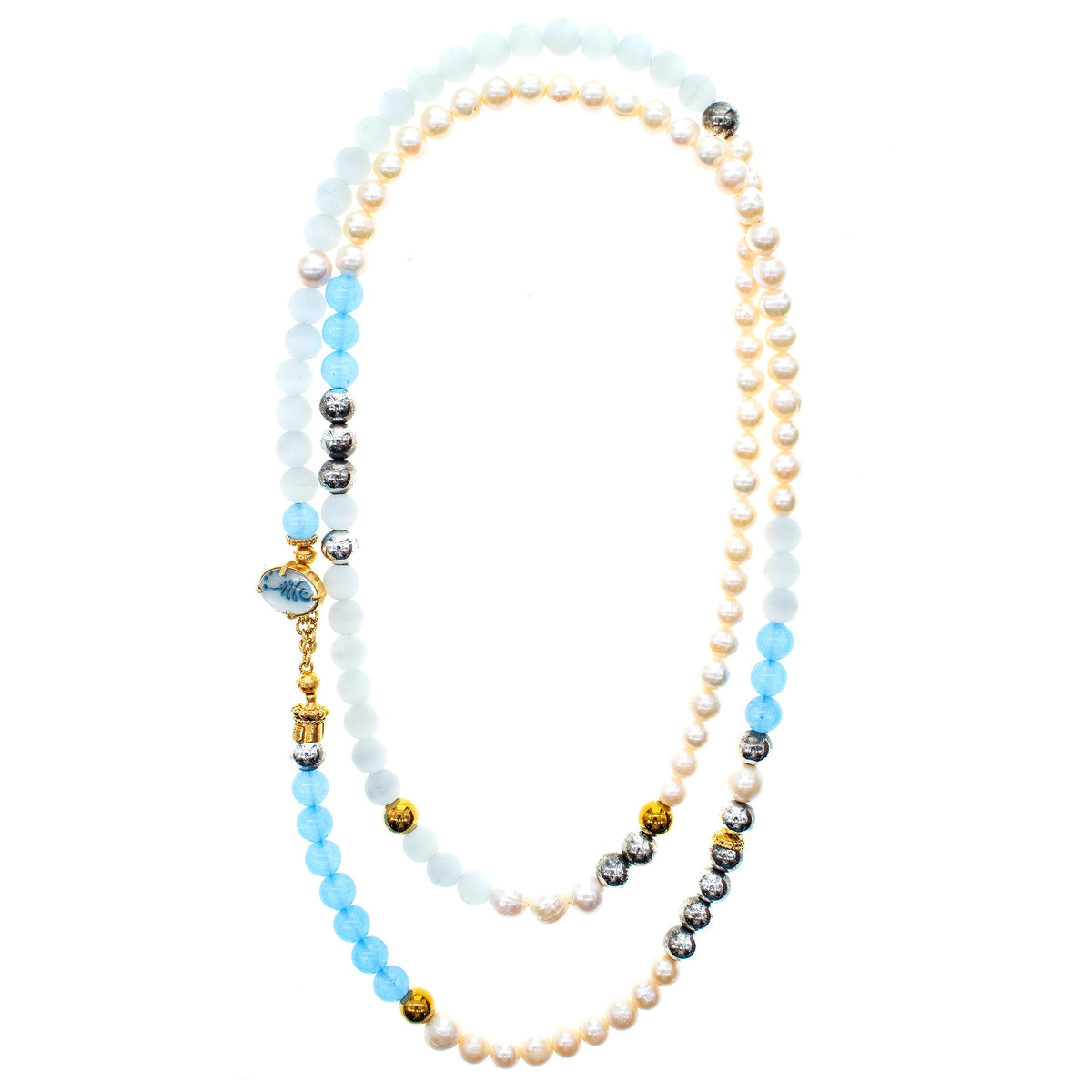 Blue Solace Ketting – Verguld – Gem Kingdom