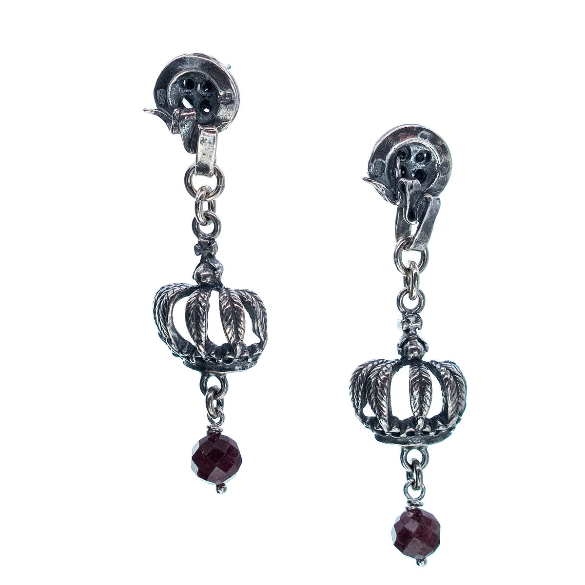 Rebel Rebel Crown Earrings – Sterling Silver – Gem Kingdom