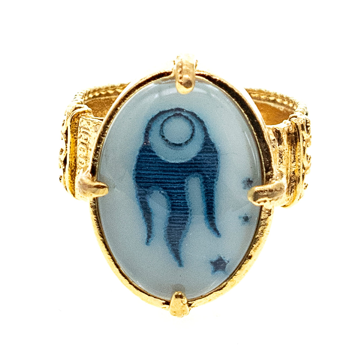 Cosmic Ring Blue – 18k Gold Plated – Gem Kingdom