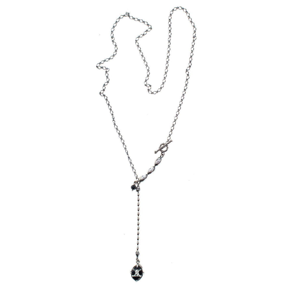 Rebel Rebel Intaglio Y-Necklace Long – Sterling Silver – Gem Kingdom