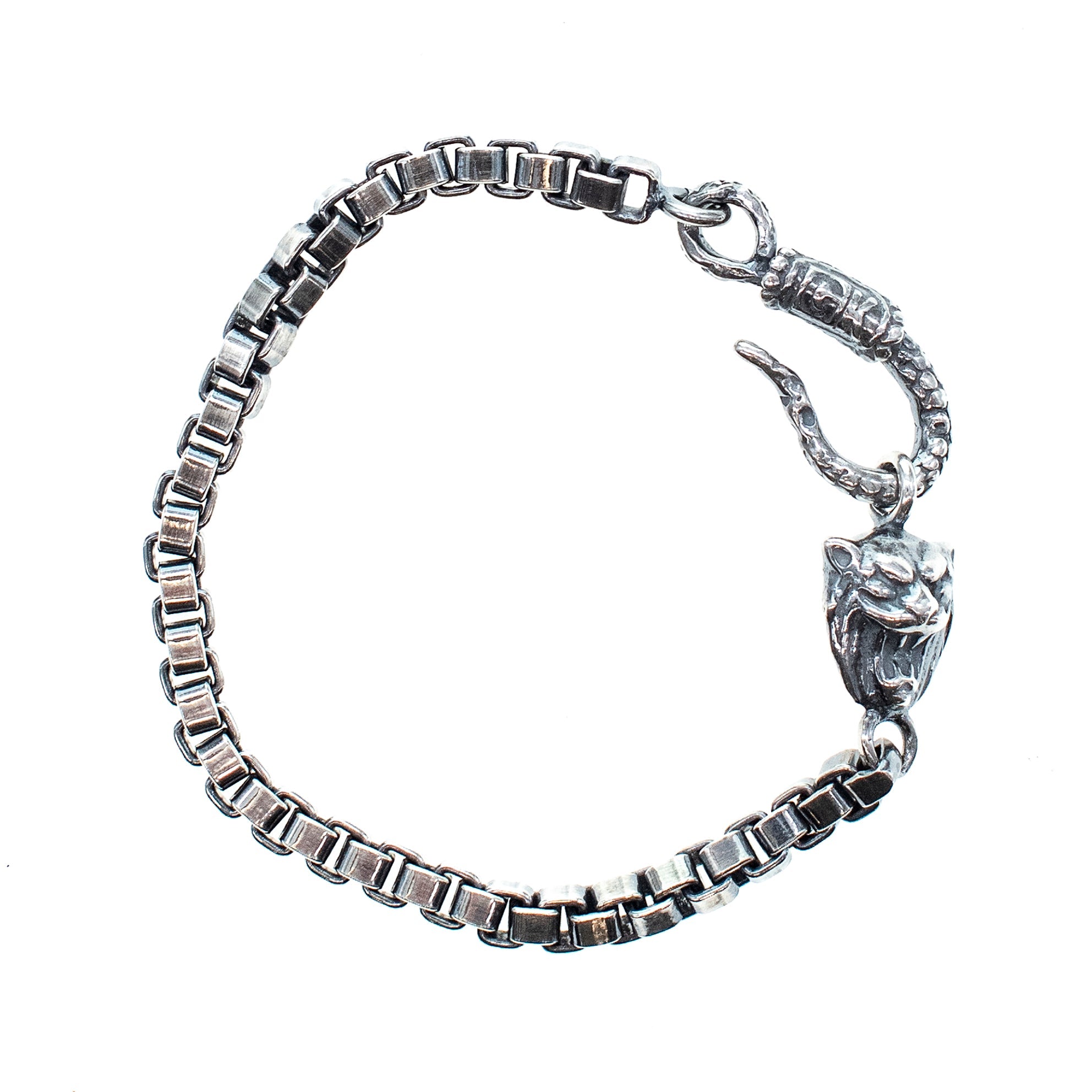 Silver Men's Bracelet Lion
