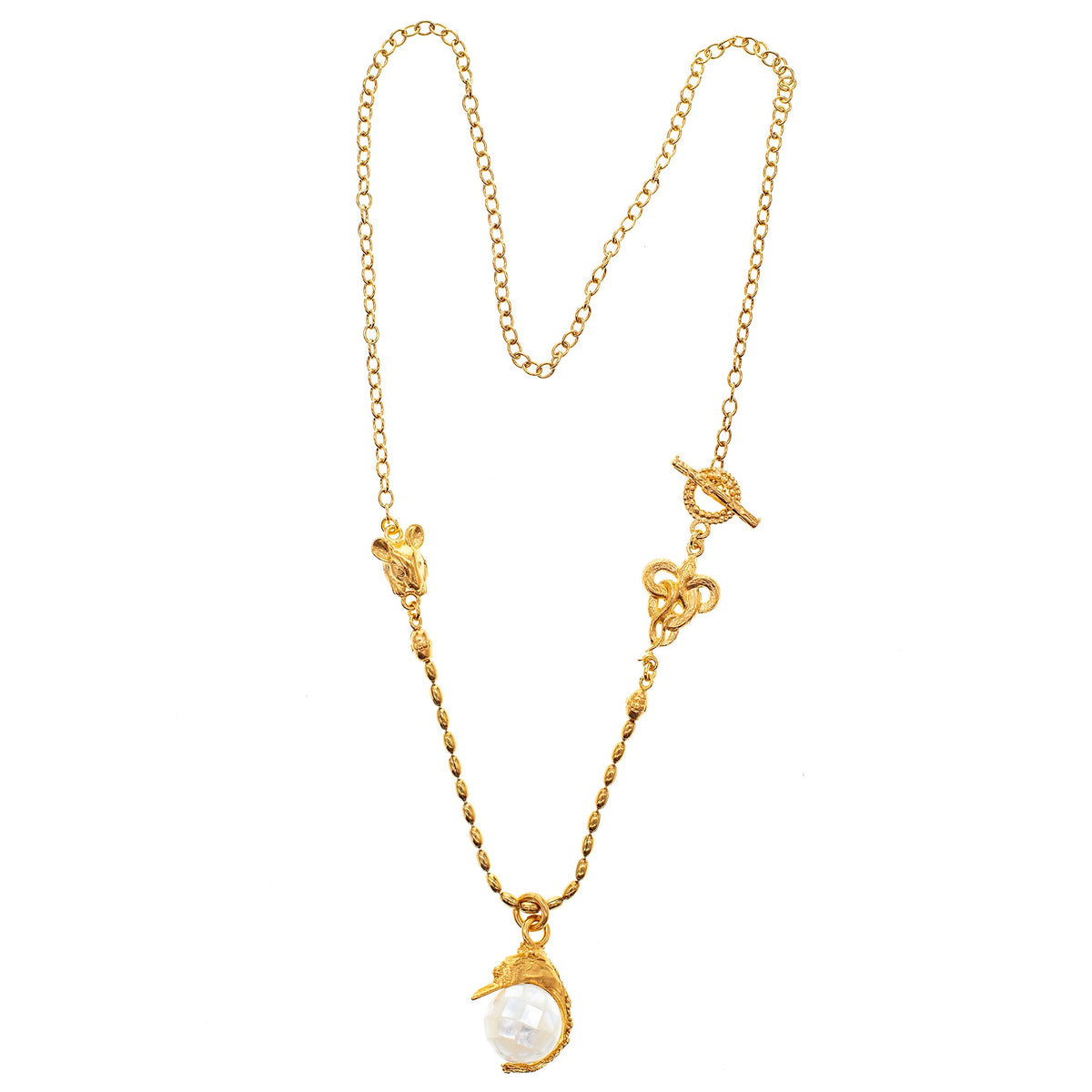 Swan Necklace White – 18k Gold Plated – Gem Kingdom