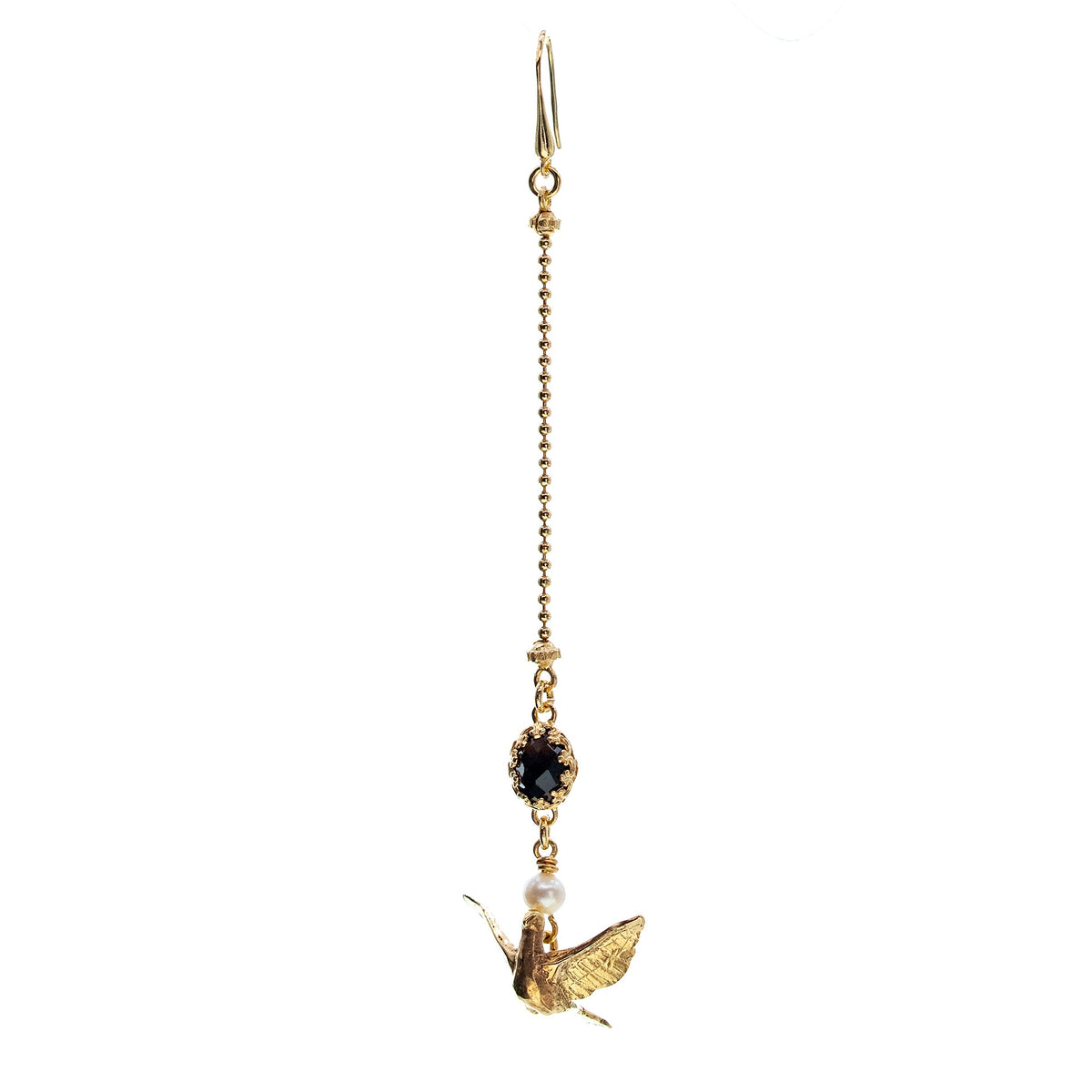 Long Drop Bird Single Earring