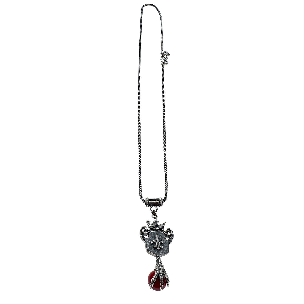 Shield And Claw Necklace Red – Sterling Silver – Gem Kingdom