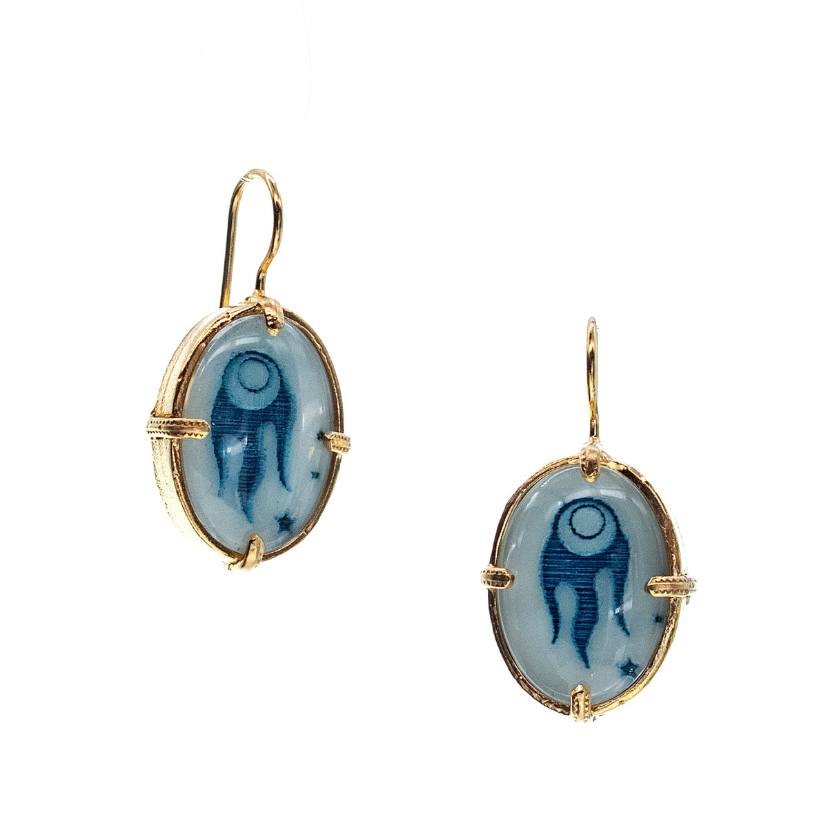 Cosmic Earrings Blue – 18k Gold Plated – Gem Kingdom