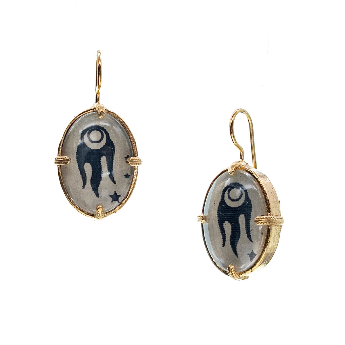 Cosmic Earrings White – 18k Gold Plated – Gem Kingdom