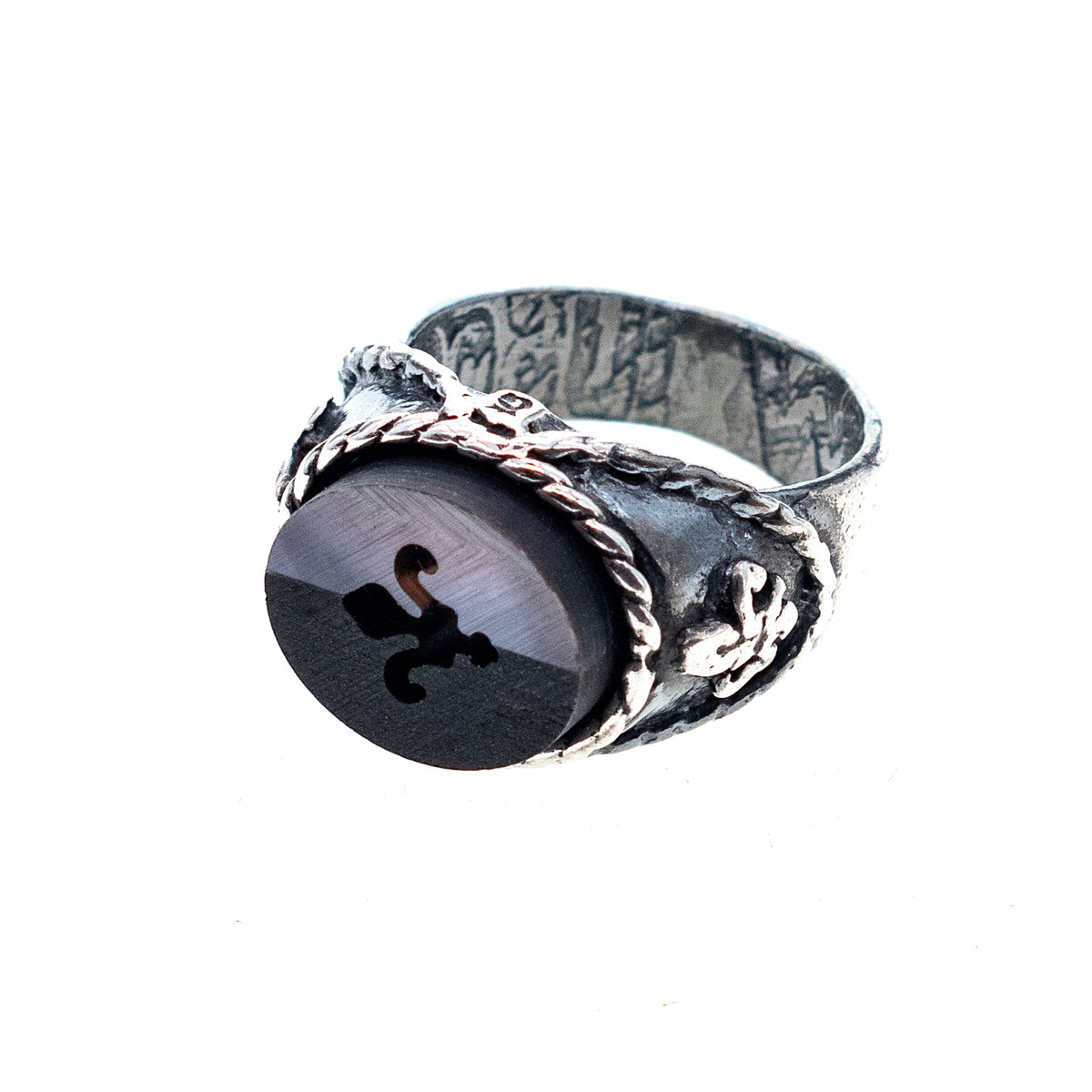 Rebel Rebel Fleur-De-Lis Zegelring – Sterling Zilver – Gem Kingdom