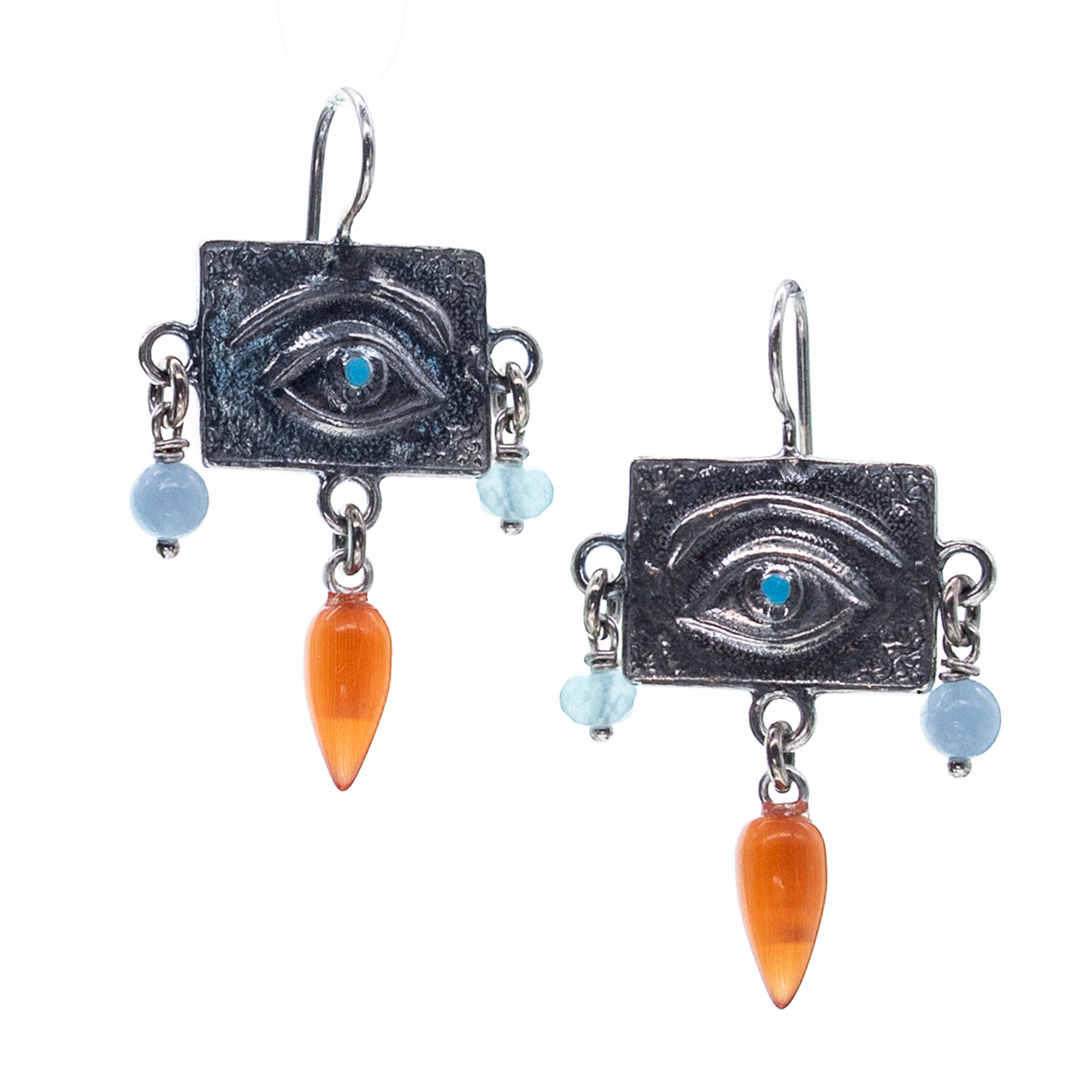 Eye Ex Voto Chandelier Drop Earrings – Sterling Silver – Gem Kingdom