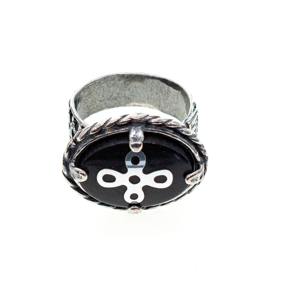 Knoop Ring Zwart – Sterling Zilver – Gem Kingdom