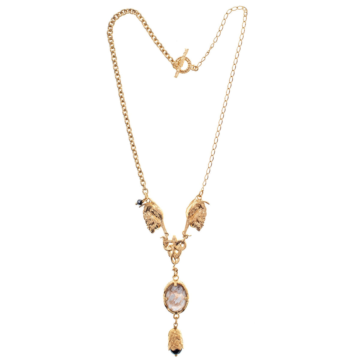 Heron Necklace Peach – 18k Gold Plated – Gem Kingdom